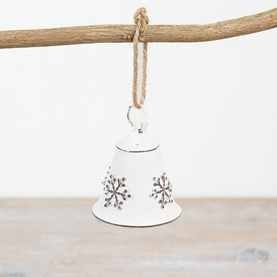 Festive Snowflake Bell Decoration, 6.5cm