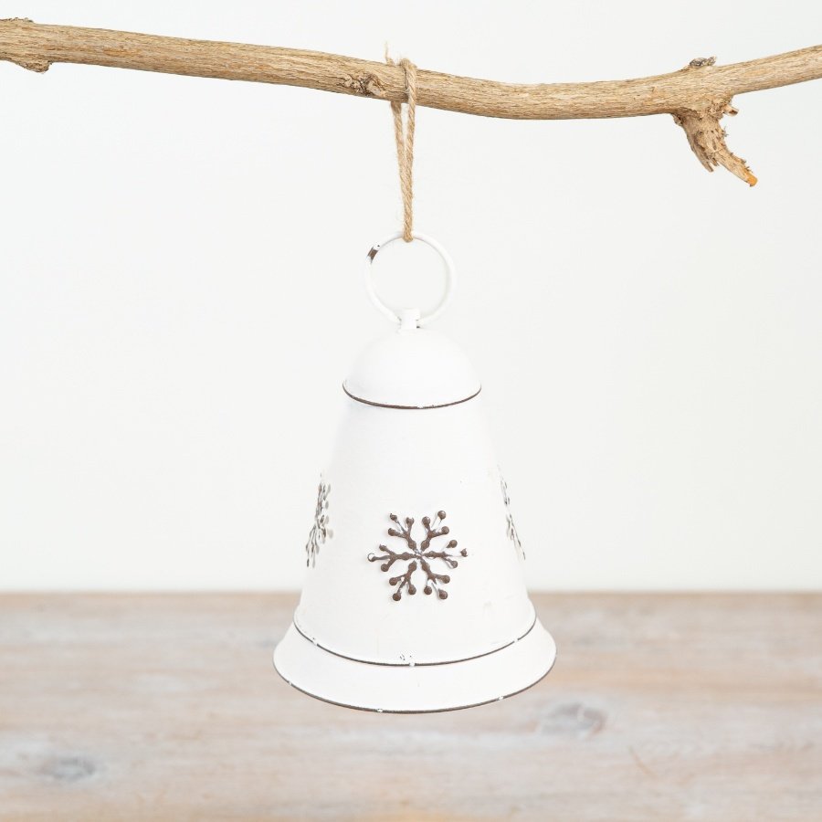 White Bell Snowflake Design, 13cm 