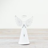 White Standing Metal Angel, 15.5cm 