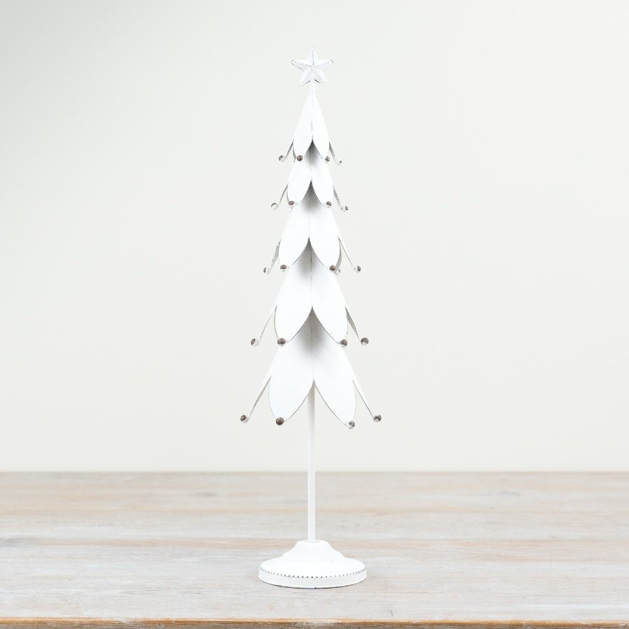40cm White Metal Tree