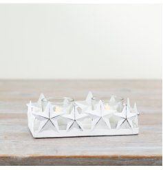 Metal Star Candle Holder Plate, 16.8cm 