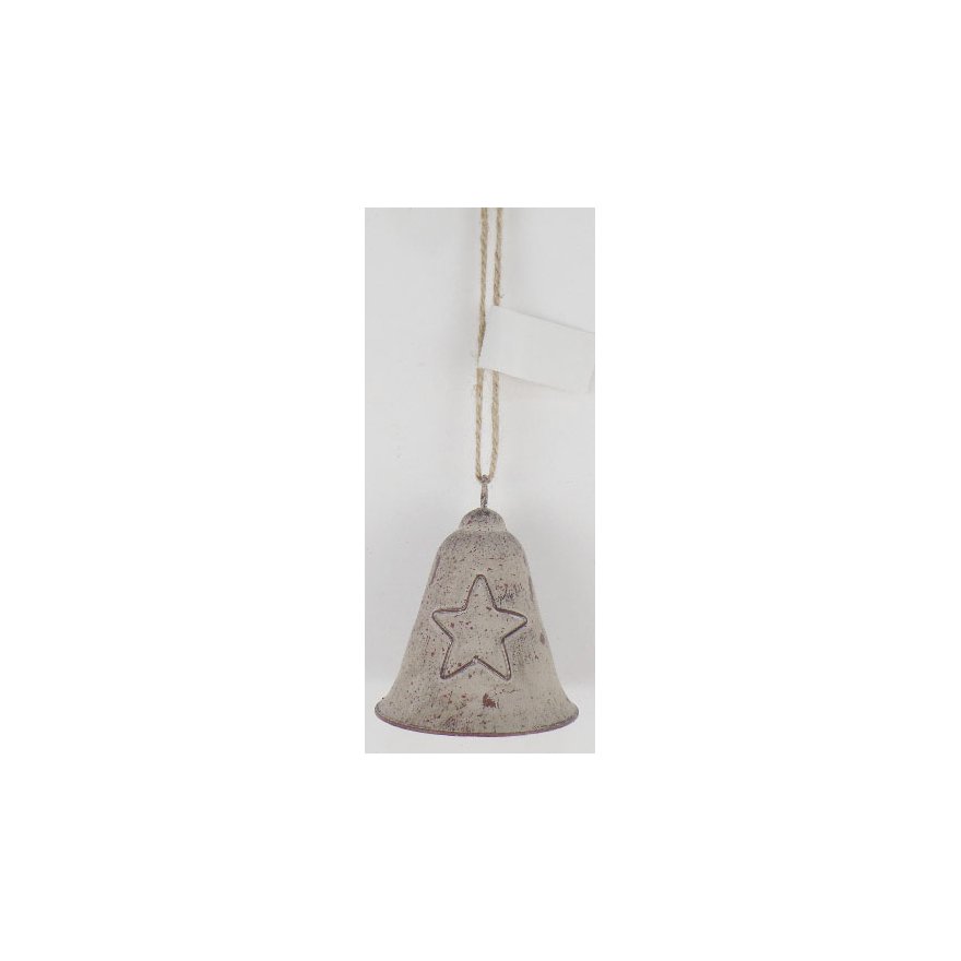 Whitewash Metal Bell, 7.5cm