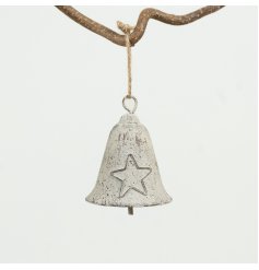 Add charm to your decor with a metal bell, hung from jute twine and accented with a chic star.
