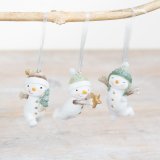 3/a Sage Green Hanging Snowmen