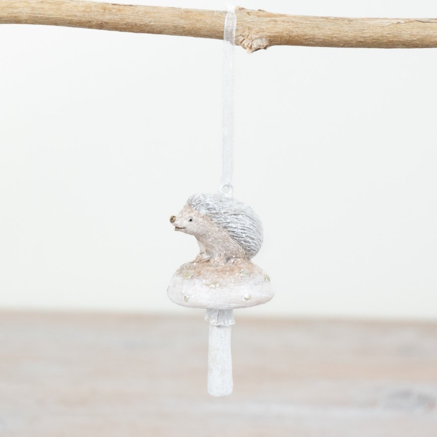 Glitter Hedgehog on Mushroom Hanger