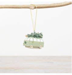 7cm Sage Green Hanging Camper