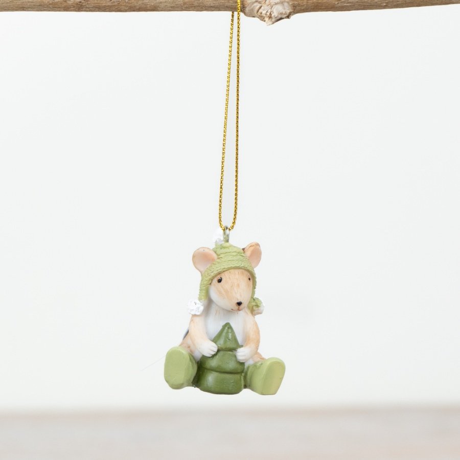 5cm Mouse with Tree Hanger