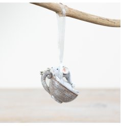 Glitter Tea Cup Mouse, 6cm