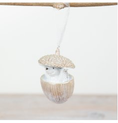 Acorn Hedgehog Hanger, 7.5cm