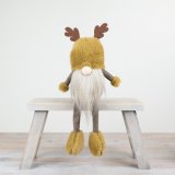 Add texture and colour to the home this season with this unique shelf sitting gonk with woodland antlers. 
