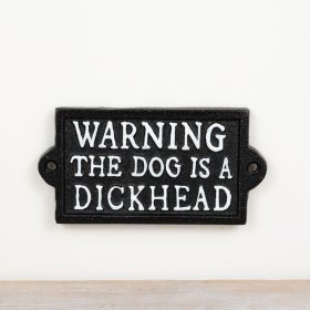 Bring charm to your home or garden with this playful dog sign.