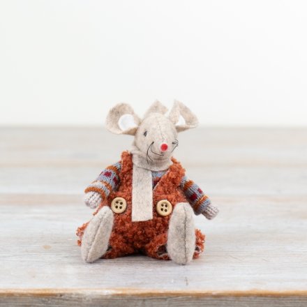 Adorable fabric mouse decor adds charming touch.