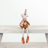 An adorable autumnal fabric mouse complete with a striped scarf and patterned hat