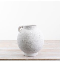Enhance your home with our exquisite White Terracotta Vase, adding a charming touch of rustic elegance.