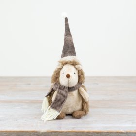 Festive Fabric Sitting Hedgehog