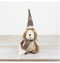 Fabric Sitting Hedgehog 38cm 