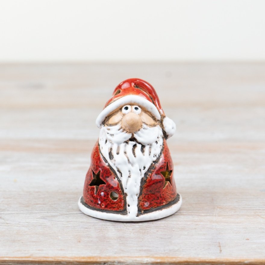 Rustic Light Up Santa, 9cm