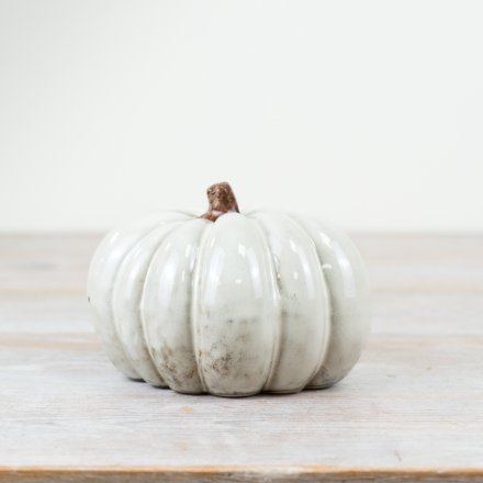 White Pumpkin Ornament 13cm