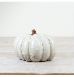 White Pumpkin Ornament 13cm