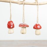 3/a Mushroom Hangers in Red