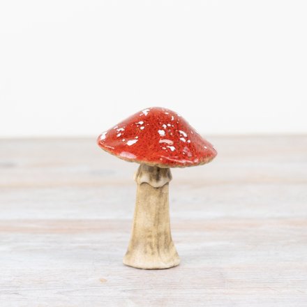 10cm Woodland Mushroom in Red