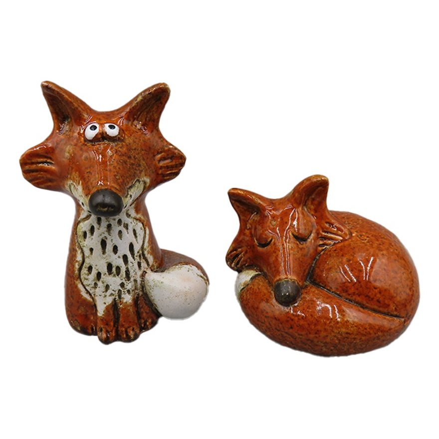 Glazed Fox Decorative Ornament, 12.5cm 