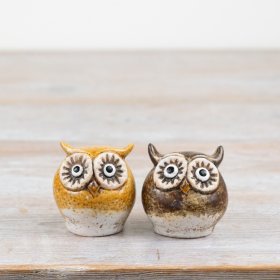 5cm Rustic Woodland Owls 2/a