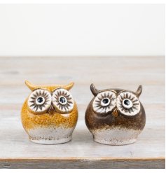 2/A Rustic Owl Deco, 7.6cm 
