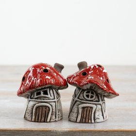 Light Up Mushroom Houses, 9 x 8cm