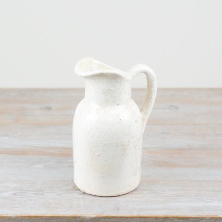 Terracotta White jug Vase 