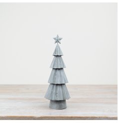 Grey Metal Tree Deco, 32.cm 