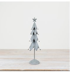 Metal Grey Tree Ornament, 32cm 