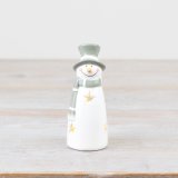 charming green and white light up snowman 