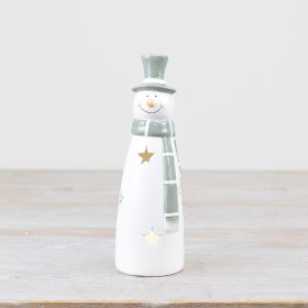 Bring winter magic into your home with our charming LED Snowman ornament.