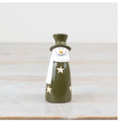a cheeky green light up snowman 