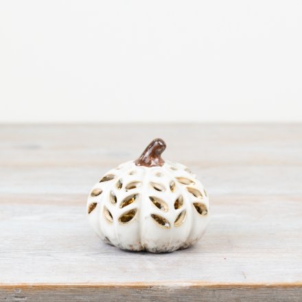 LED Patterned Pumpkin, 8.8cm 