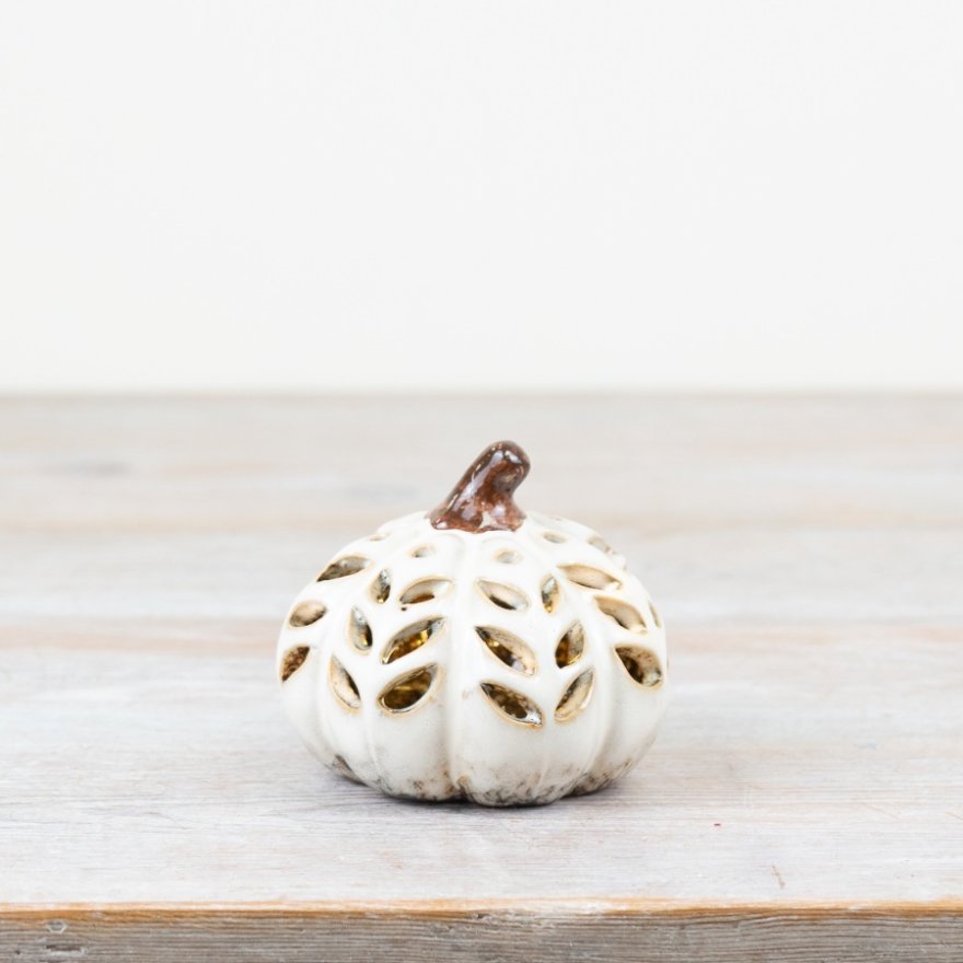 Rustic Light up Pumpkin, 8.8cm 