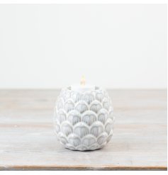 A sweet 10cm t/light holder in the shape of a pinecone.