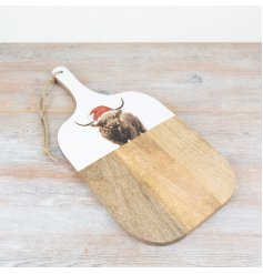 Festive Highland Cow Chopping Board 50cm