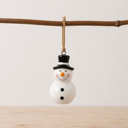 Snowman Jute Hanger 9cm