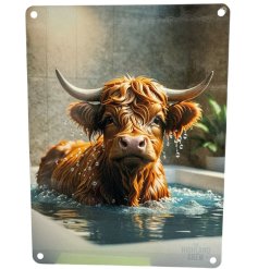 adds some quirky charm with this cute metal sign 