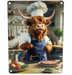 Add charm to your space with this Country Chef metal sign.