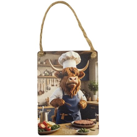 Highland Cow Kitchen Dangler Sign 