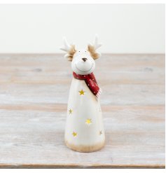 Deck the halls with our charming Deer LED Ornament! Standing deco.