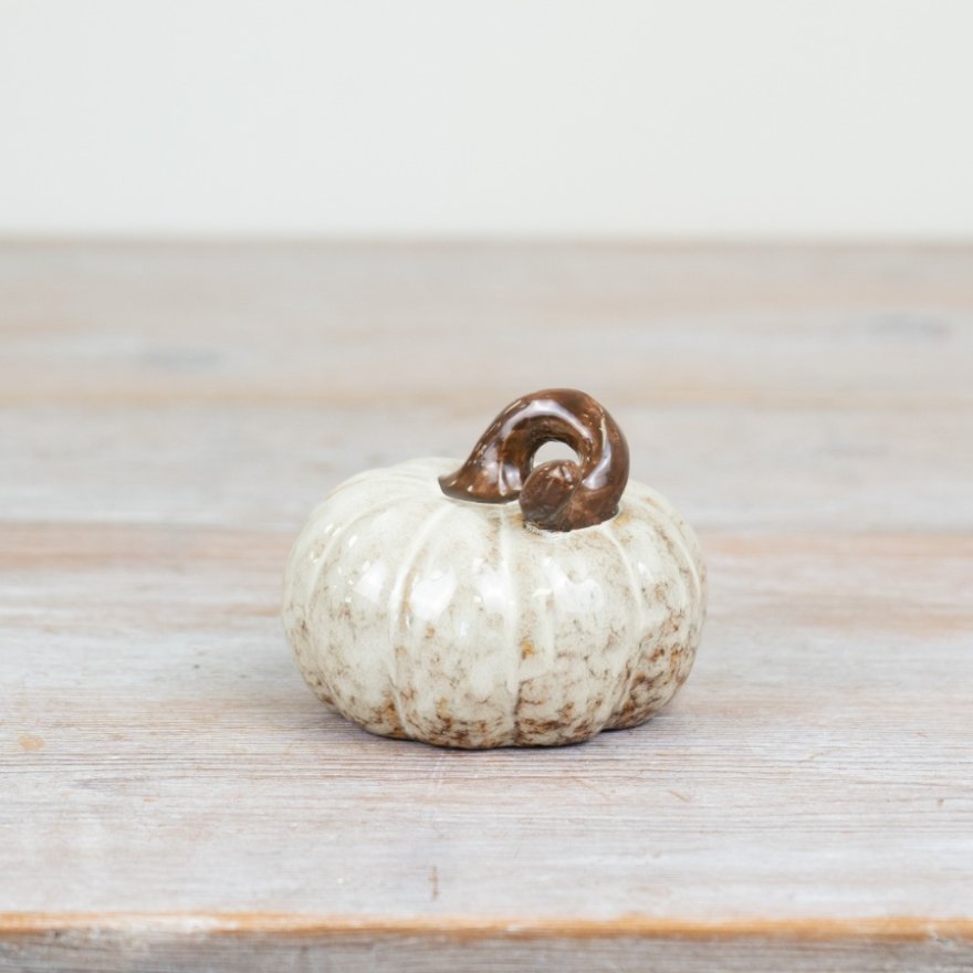 8.5cm Glazed Pumpkin Deco