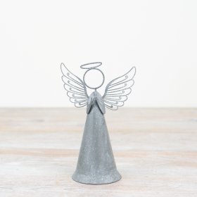 Introduce a touch of traditional charm to your holiday collection with this timeless metal angel ornament