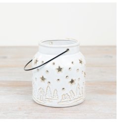 Add warmth to your home with our porcelain candle lantern. Exude a welcoming atmosphere with its stunning design.