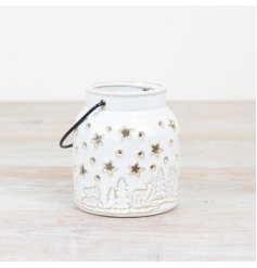 Christmas Themed Candle Lantern, 10cm 