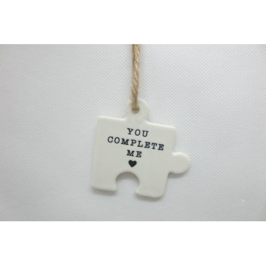 Hanging You Complete Me Puzzle Piece Deco, 6cm