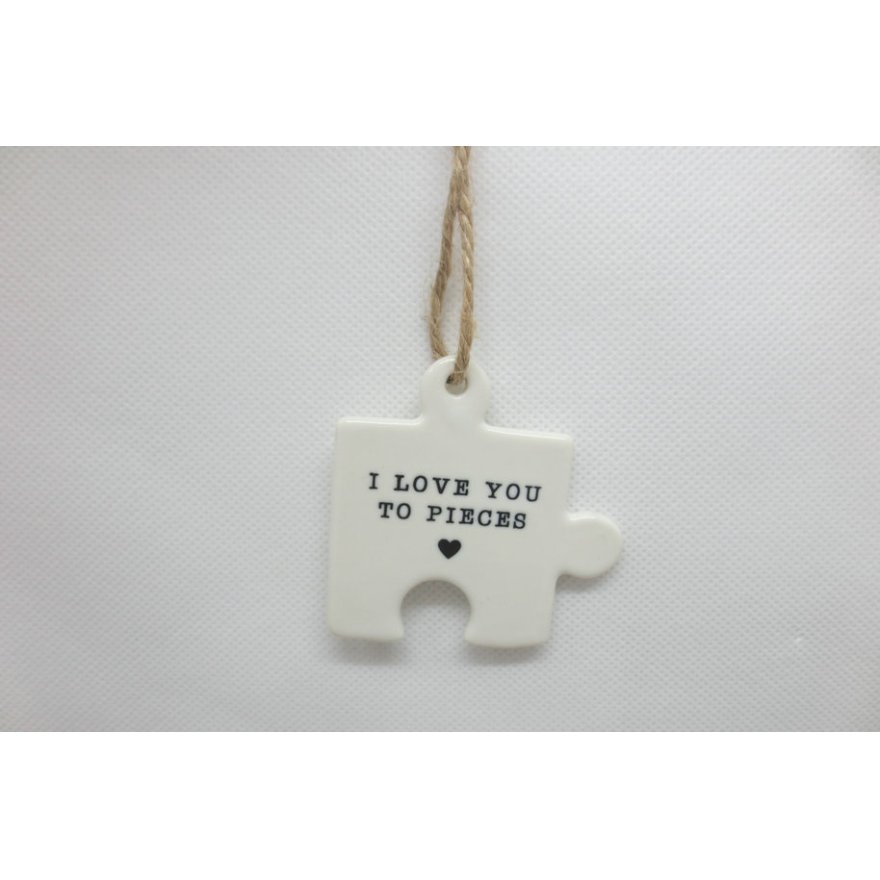 Hanging I Love You Puzzle Piece, 6cm 